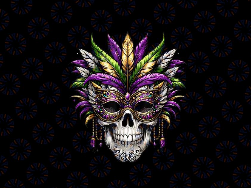 PNG ONLY Mardi Gras Skull Festive Mask Mardi Gras 2024 Png, Mardi Gras