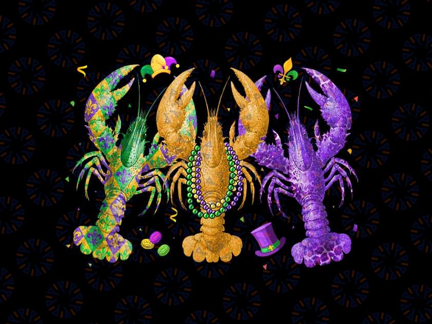 PNG ONLY Crawfish Happy Mardi Gras Png, Funny Matching Party 2024 Carnival Crawfish Glitter Png, Digital Download