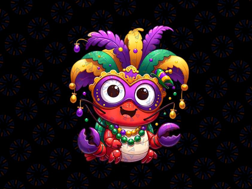 PNG ONLY Crawfish Boil Mardi Gras Masquerade Png, Crawfish Cute Png, Mardi Gras Png, Digital Download