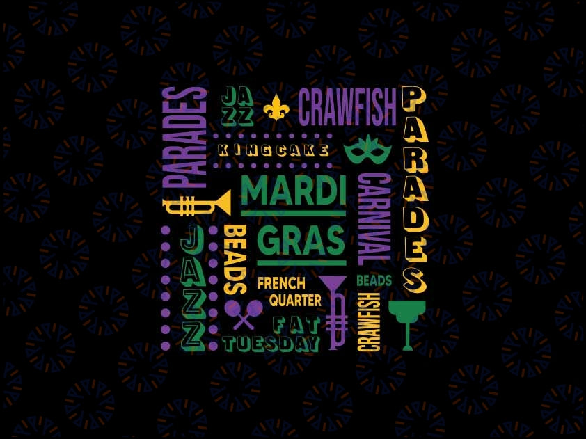 Mardi Gras Parade Carnival Svg, Fleur De Lis Design Svg, Mardi Gras Png, Digital Download