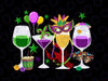 Mardi Gras Drink Png, Mardi Gras Drinking Party Png, Wine Mardi Gras Beads Png, Mardi Gras Carnival,Fat Tuesday Wine, Digital Download