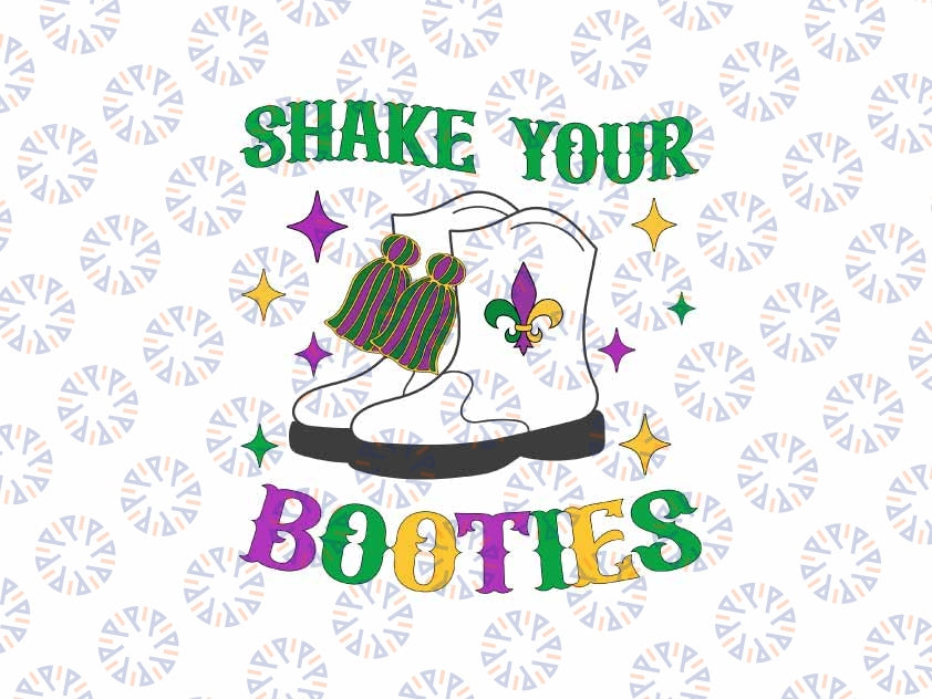 Shake Your Booties Mardi Gras Svg, Bead Boot Fat Tuesday Festival Svg, Mardi Gras Png, Digital Download