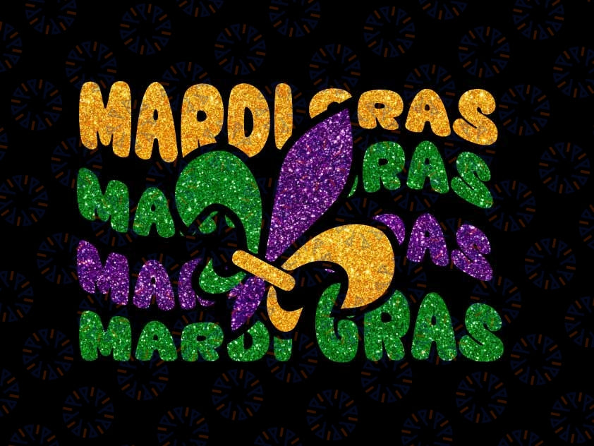 Mardi Gras Faux Sequin Png, Mardi Gras Beads Faux Glitter Fat Tuesday Png, Fleur De Lis Mardi Gras Png, Digital Download