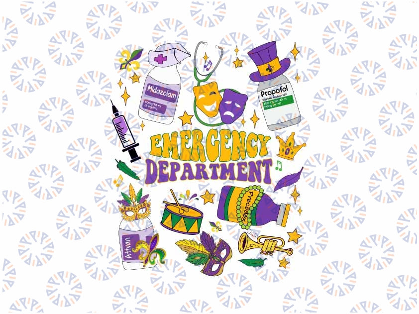 Emergency Department Emergency Room ER Ed Nurse Mardi Gras Svg, Mardi Gras Png, Digital Download