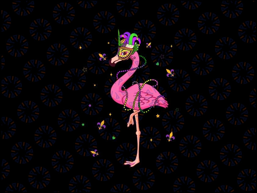 Jester Flamingo Beads Mardi Gras Fat Tuesday Parade Girls Svg, Mardi Gras Png, Digital Download