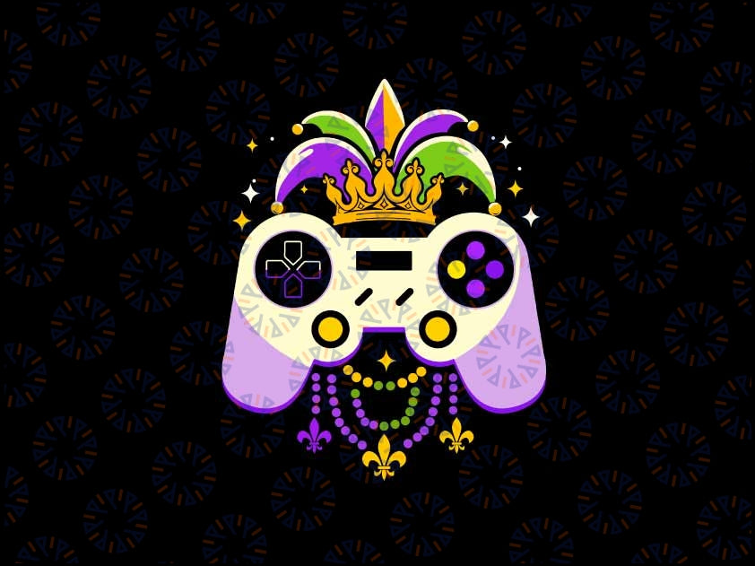 Mardi Gras Gaming Controller Gamer Svg, Game Lover Mardi Gras Svg, Mardi Gras Png, Digital Download