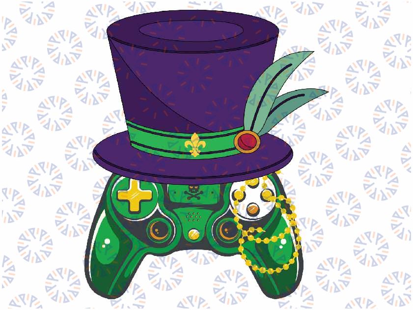 Mardi Gras Video Game Controller Jester Hat Costume Png, Costume Video Game Jester Hat American Flag Adult Png Digital Download