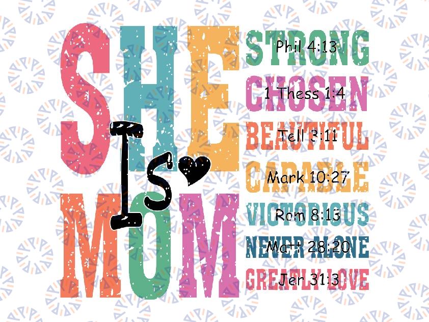 She is Mom Svg, Retro Mother, Blessed Mom Svg Png Mom Life, Mother's Day Png, Digital Download