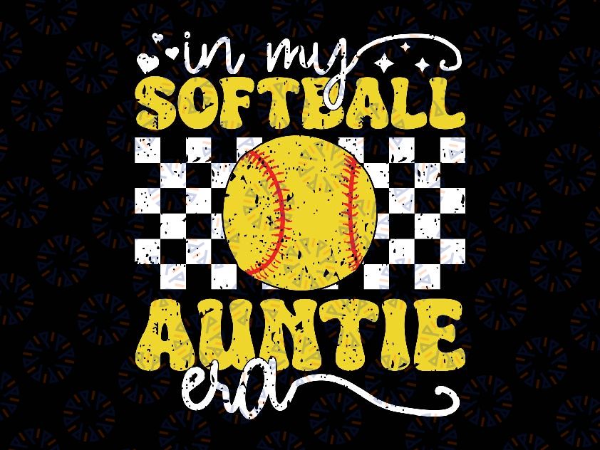 In My Softball Auntie Era Svg, Groovy Retro Proud Softball Auntie Svg, Mother's Day Png, Digital Download