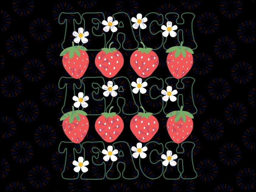 Strawberry Teacher Fruit Garden Lover Svg, Fruit Theme Summer Svg, Hello Summer Png, Digital Download