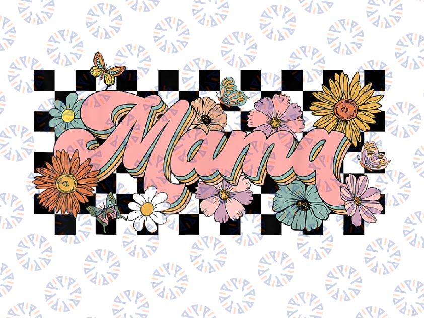 PNG ONLY Retro Groovy Flower Mama Png, From Son Daughter Retro Png, Mother's Day Png, Digital Download