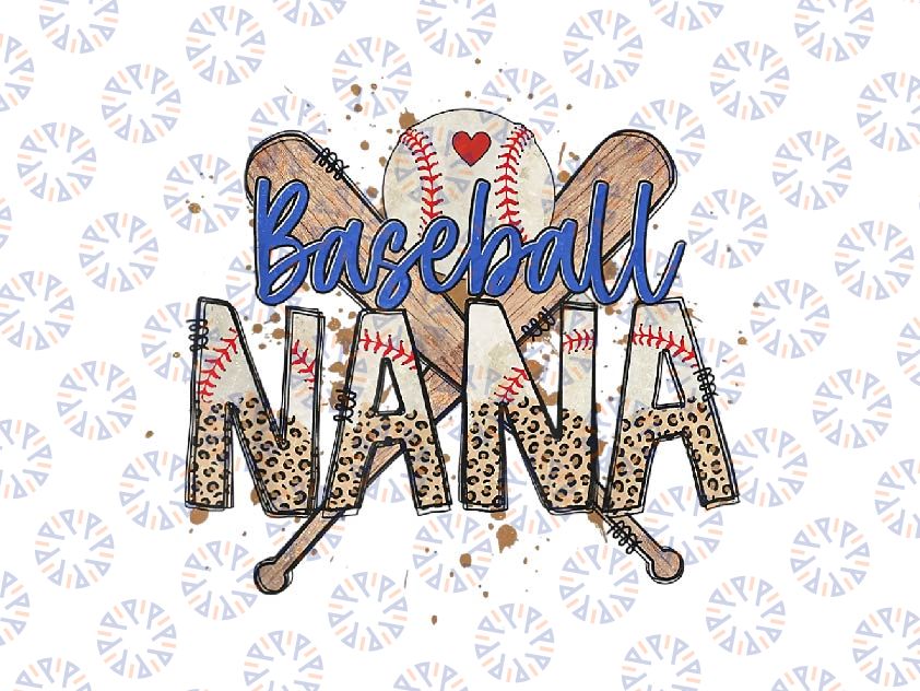 PNG ONLY Baseball Nana Game Day Leopard Png, Retro Baseball Mom Nana Png, Mother's Day Png, Digital Download