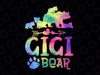 PNG ONLY Tie Dye Gigi Bear For Mother's Day Png, Family Bear Png, Mother's Day Png, Digital Download