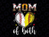 PNG ONLY Mom Of Both Baseball Softball Heart Leopard Png, Mother's Day Png, Digital Download