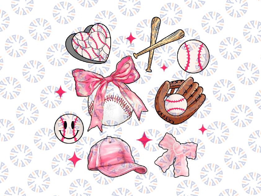 PNG ONLY Coquette Bow Baseball Png, Mom Pink Bow Mothers Png, Mother's Day Png, Digital Download