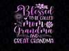 PNG ONLY Blessed To Be Called Mom Grandma and Great Grandma Flower Png, Mother's Day Png, Digital Download