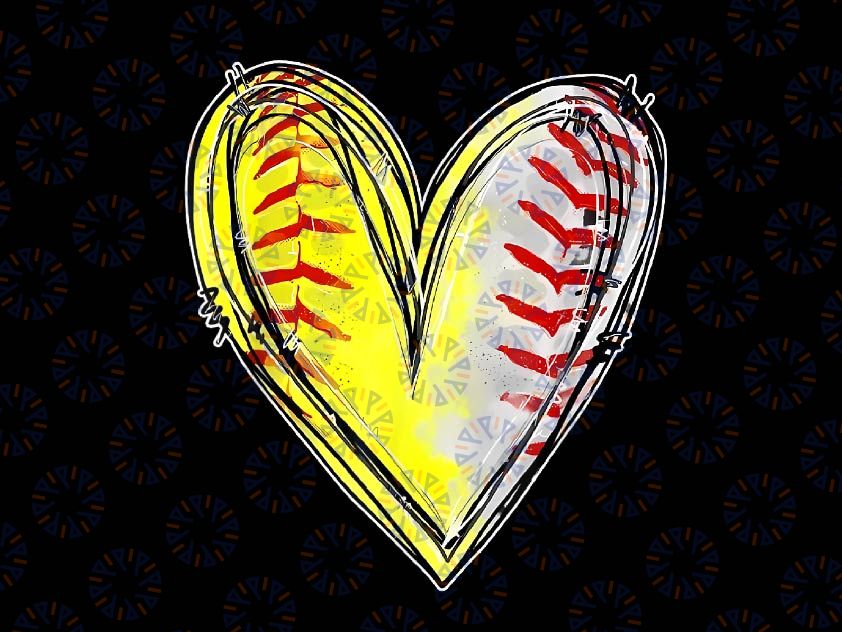 PNG ONLY Mom Of Both Baseball Softball Mom Png, Baseball Softball Heart Png, Mother's Day Png, Digital Download