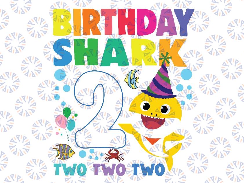 Personalized Shark Birthday 2 Years Old 2nd Birthday Matching Family Svg, Shark Birthday Svg, Mothers Day Svg, Digital Download