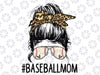 Baseball Mom Leopard Me-ssy B-un Mother's Day Png, Sunglasses Baseball Png, Mes-sy B-un Baseball, Mothers Day Png, Digital download