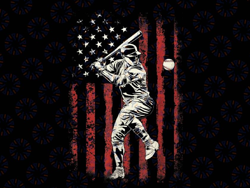 American Flag Baseball Team Gift for Men Boys Png, Flag Baseball Player Png, Mothers Day png, Digital download