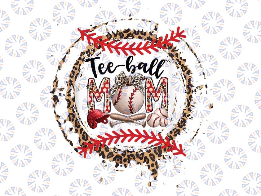 Tee ball Mom Png, Baseball Mom Leopard Mother's Day Png,  Tee-Ball Mom Leopard Png, Mothers Day png, Digital download