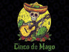 Happy Cinco de Mayo Skeleton Skull Sombrero Guitar Cactus pNG, Cinco De Mayo Skull Playing Guitar Png, Digital Download