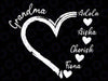 Custom Name Grandma Png, Grandma Heart Png, Nana With Grandkids Name, Gift For Grandma, Mother's Day Png, Digitsl Download