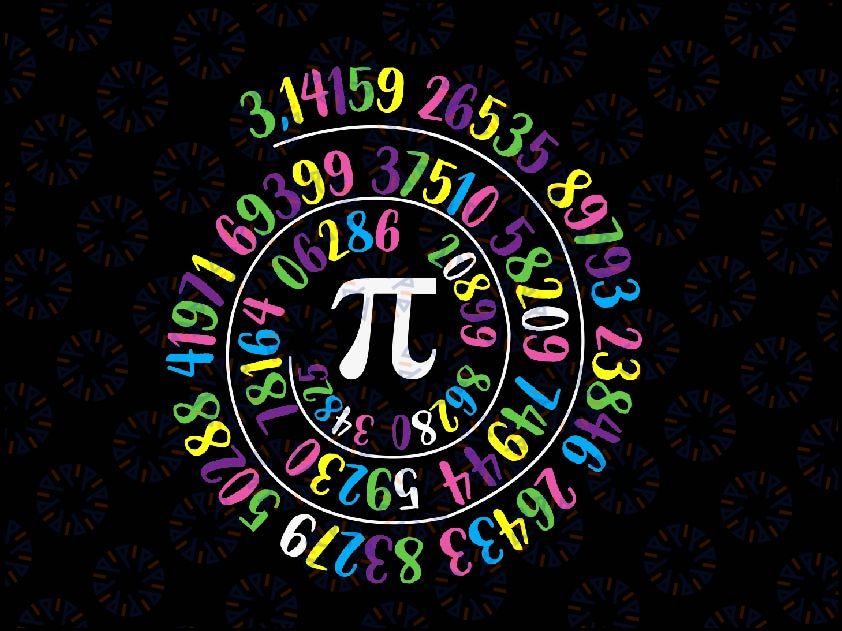 Pi Day Spiral Pi Color Numbers Teacher Student Svg Png, Math Logo ,Cute Pi Day SVG, Pi Atom SVG , 3.14159 SVG, PiDay, Digital Download