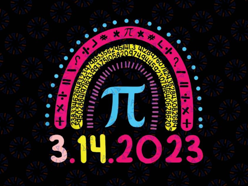 Rainbow Happy Pi Day Math Teacher Boys Girls Pi Day Png, Png Math Logo ,Cute Pi Day Png, Pi Atom png, 3.14159 Png, PiDay, Digital Download