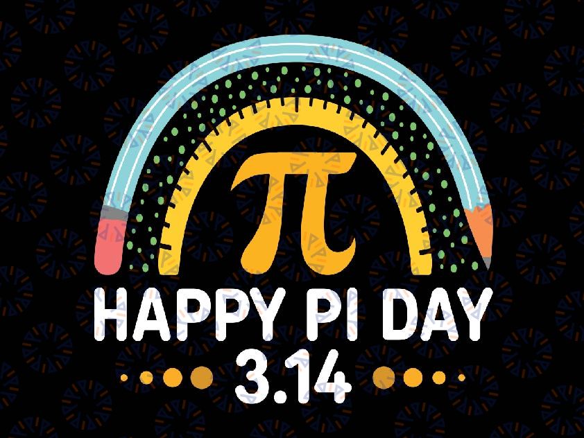 Happy Pi Day Mathematic Math Teacher Rainbow Svg, Rainbow Pi Day Svg, Pi Day Png, Digital Download