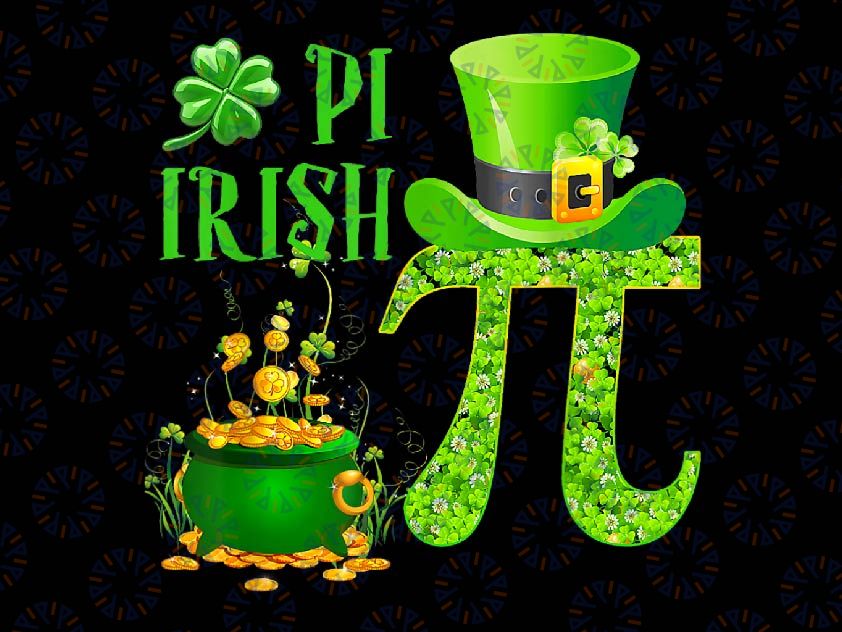 Shamrock Pi Irish Lucky Math Teacher St Patrick's Day Png, Clover Pi Shamrock Png, Pi Day Png, Digital Download