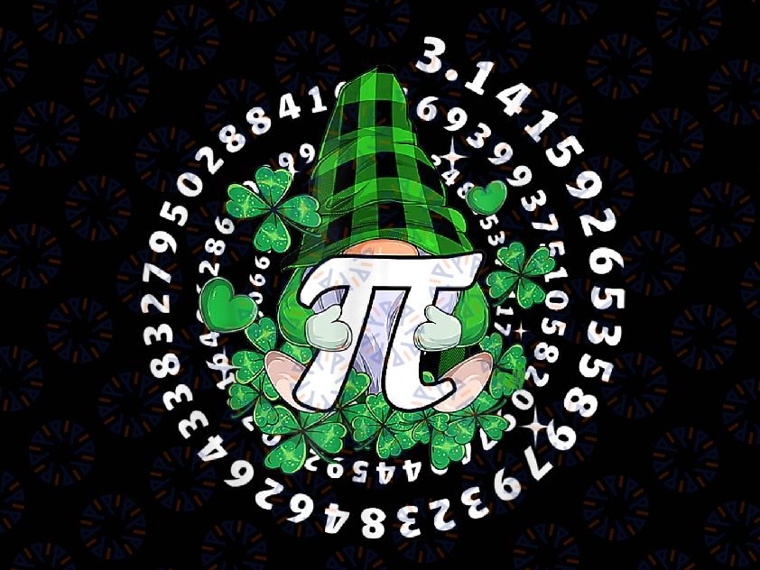 Gnome Hold Shamrock Pi Day Math 314 Gnomes Png, St Patricks Day Number Pi Math Png, Pi Day Png, Digital Download