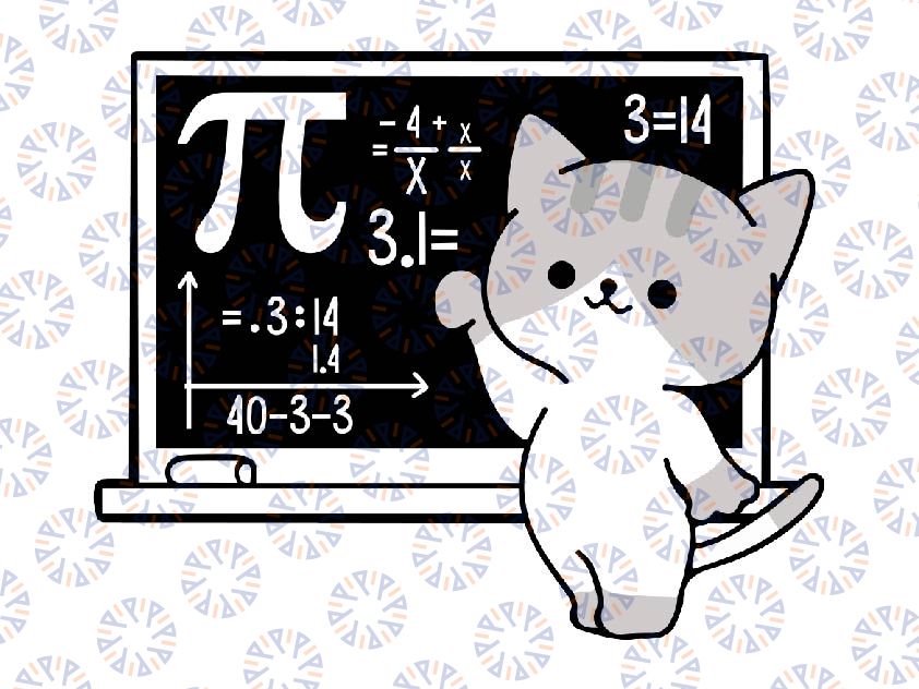 Pi day cat Svg, Math Symbols With Teacher Cat Svg, Number Pi Math Png, Pi Day Png, Digital Download