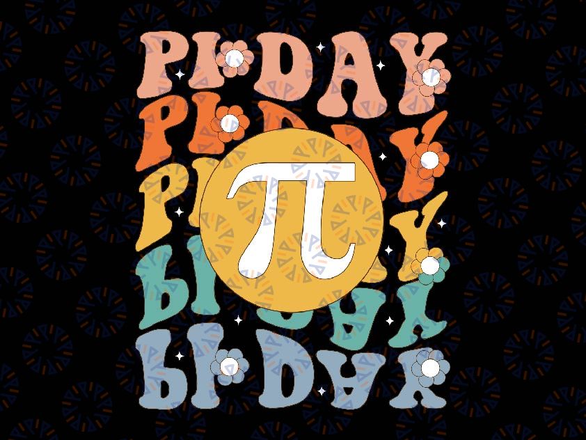 Groovy Pi day 3.14 Pi Symbol Svg, Math Teacher Svg, Pi Day Png, Digital Download