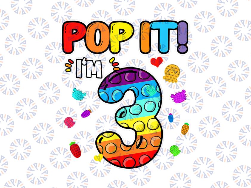 Pop It I'm 9 PNG, 9th birthday popper, Pop It Birthday Png, Colorful toy, Happy Birthday Gift Digital PNG