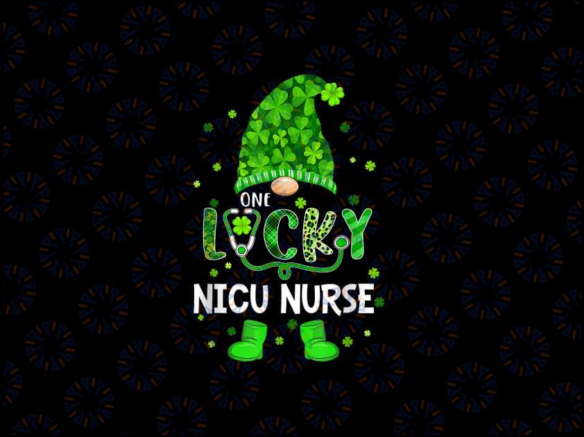PNG ONLY Funny Gnome One Lucky NICU Nurse Png, St Patricks Day Shamrock Gnome Png, Patricks Day Png, Digital Download