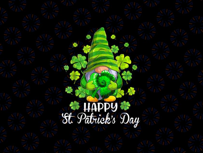 PNG ONLY Happy St. Patrick's Day Gnome Tie Dye Shamrock Png, Patricks Day Gnome Png, Digital Download