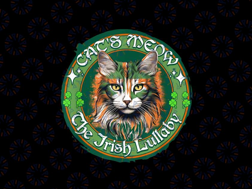 PNG ONLY Cats Meow The Irish Lullbaby Png, Feline Kitty Design Shamrock Png, Digital Download