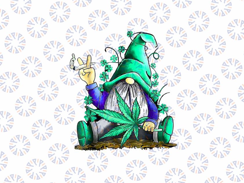 PNG ONLY Funny Gnome Pot Leaf 420 Marijuana Weed St Patrick's Day Png, Patricks Day Png, Digital Download