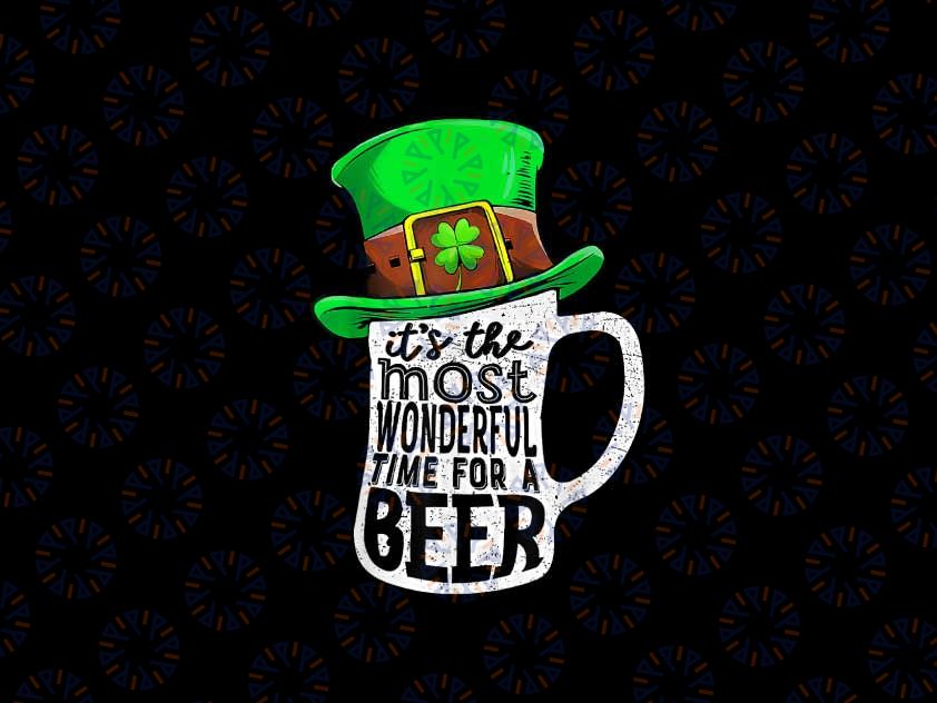 PNG ONLY It's The Most Wonderful Time For A Beer Hat St Patrick's Day Png, Beer Drink Patrick's Day Png, Digital Download