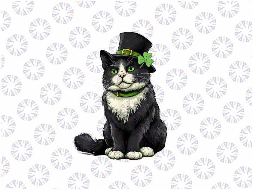 PNG ONLY Black Cat Shamrock St Patricks Day Png, Cat Leprecheun Png, St Patricks Day Png, Digital Download