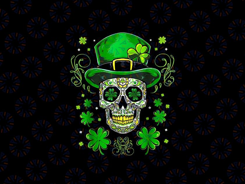 PNG ONLY Sugar Skull Saint Patricks Day of Dead Png, Shamrock Skull Png, Patrick's Day Png, Digital Download