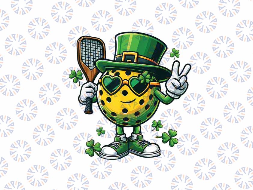 PNG ONLY Peace Sign Hand St Patricks Day Pickleball Png, Pickleball Shamrock Png, Patrick's Day Png, Digital Download