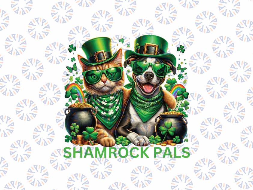 PNG ONLY St. Patricks Day Dog and Cat Shamrock Pals St. Patrick's Day Animals Png, Dog Clipart, St. Patrick's Day Clipart, St. Patrick's Day Sublimation