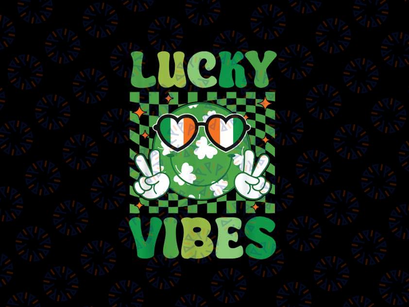 PNG ONLY Retro Groovy St Patricks Day Lucky Vibes Hippie Smile Face Retro Groovy Patricks Day Png, St Patricks Day Png, Sublimation Designs, Digital Download