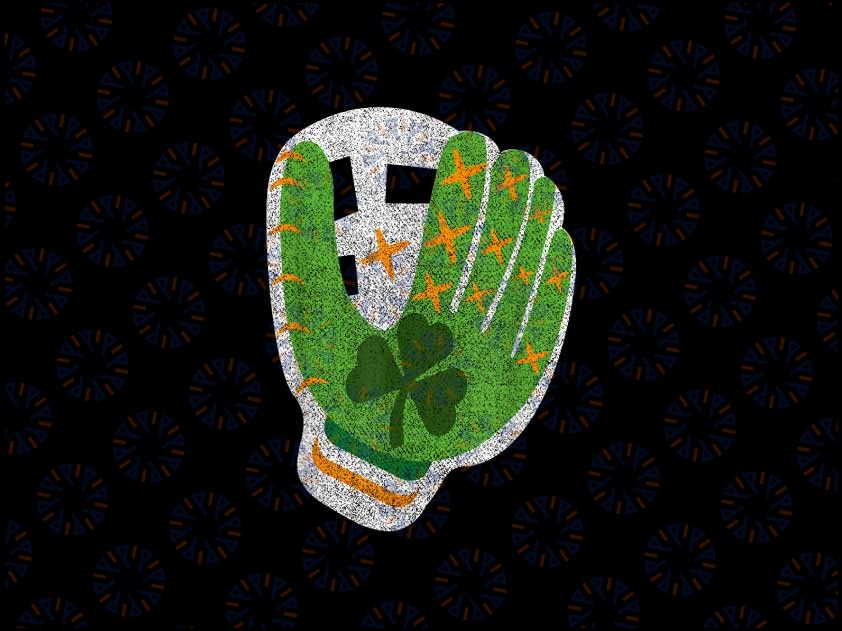 PNG ONLY St Patricks Day Shamrock Baseball Glove Irish Png, Baseball Shamrock Green Clover Png, Patrick's Day Png, Digital Download