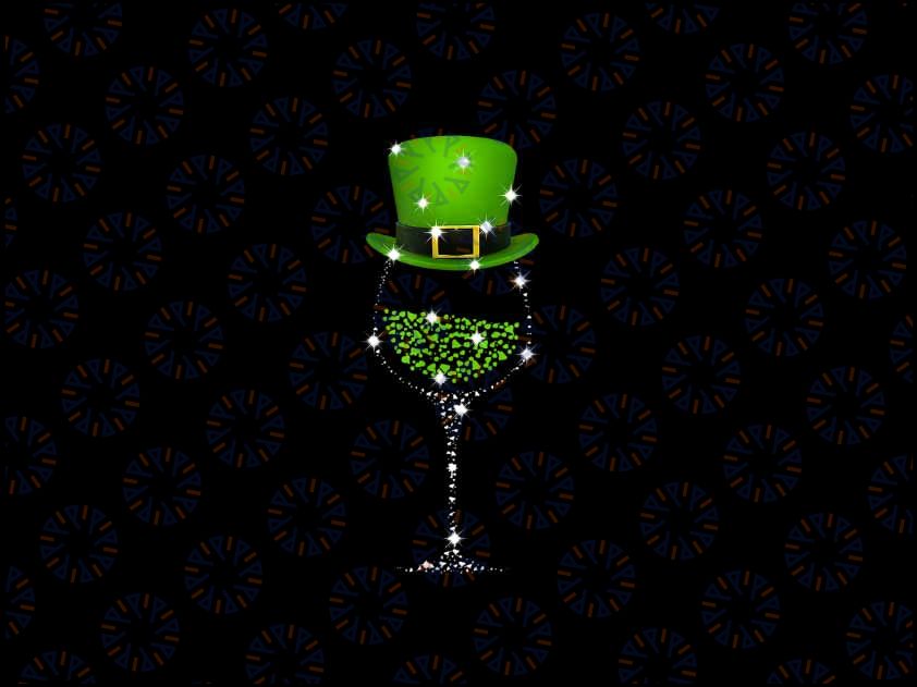 PNG ONLY St Patrick's Day Shamrock Wine Glass Png, Little Wine Shamrock Png, Patrick's Day Png, Digital Download