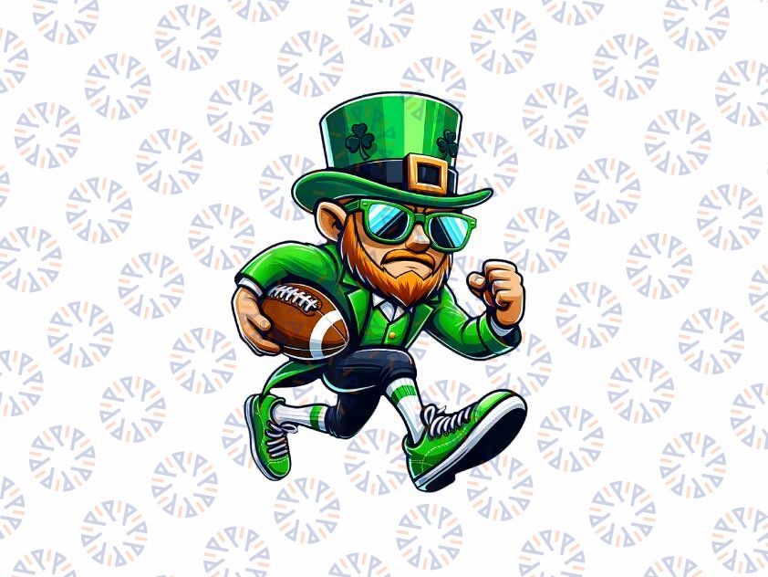 PNG ONLY Leprechaun Playing Football St Patricks Day Sport Png, Football Shamrock Png, Patrick's Day Png, Digital Download