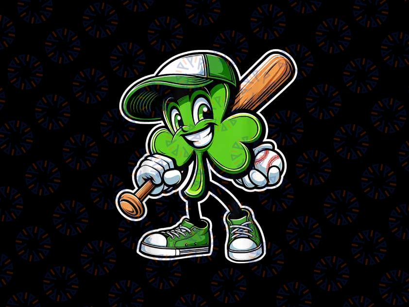 PNG ONLY Dabbing Shamrock Baseball St Patricks Day Png, Funny Shamrock Play Sport Png, Patrick's Day Png, Digital Download