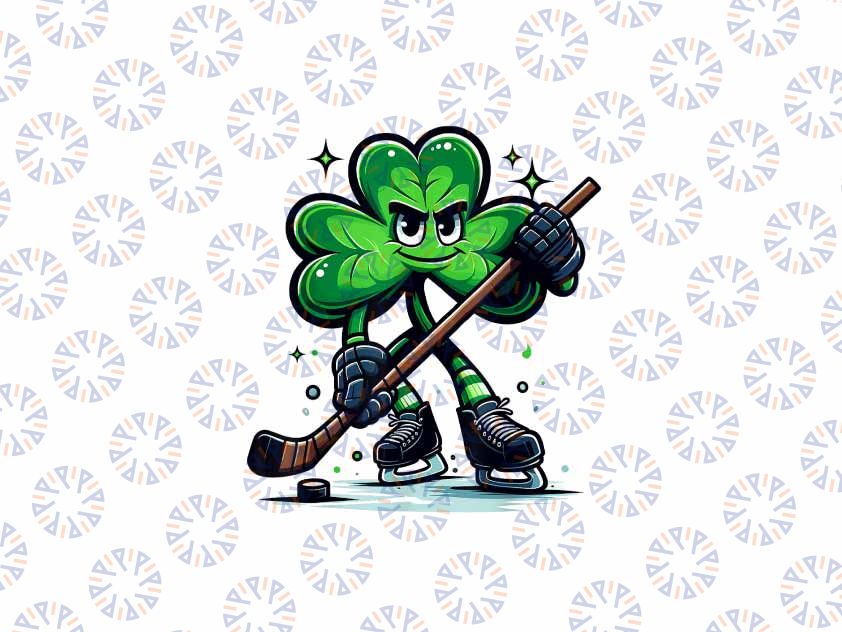 PNG ONLY Hockey Lovers Players St Patricks Day Shamrock Png, Irish Hockey Shamrock Png, Patrick's Day Png, Digital Download